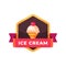 Cherry ice cream. Fast food label