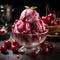 Cherry Ice Cream, featuring a scoop of creamy delight infused with the vibrant flavor of cherries by AI generated