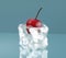 A cherry in ice cube