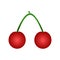 Cherry icon, fruit illustration, sweet cherries