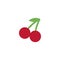 Cherry icon, vector fruit illustration, sweet cherries