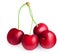 Cherry isolated on white background.  Fresh Cherry berry closeup