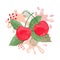 Cherry juice vector illustration. Abstract watercolor juicy berry splash