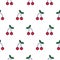 Cherry line icon seamless vector pattern.