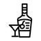 cherry liqueur alcohol line icon vector illustration