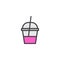 Cherry Milk shake container filled outline icon