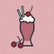 Cherry milkshake illustration