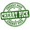 Cherry pick grunge rubber stamp