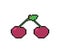 Cherry pixel art. Cherries 8 bit. pixelated Vector illustration