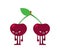 Cherry quarreled. Two cherries are arguing. Concept of discord in relationships. Quarrel of lovers. couple arguing