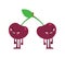 Cherry quarreled. Two cherries are arguing. Concept of discord in relationships. Quarrel of lovers. couple arguing