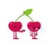Cherry quarrels and reconciles. Two cherries are arguing. The concept of discord in relationships. Quarrel of lovers. couple