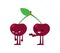 Cherry quarrels and reconciles. Two cherries are arguing. The concept of discord in relationships. Quarrel of lovers. couple