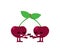 Cherry quarrels and reconciles. Two cherries are arguing. The concept of discord in relationships. Quarrel of lovers. couple