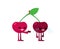 Cherry quarrels and reconciles. Two cherries are arguing. The concept of discord in relationships. Quarrel of lovers. couple