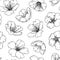 Cherry sakura blossom floral seamless pattern