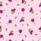 Cherry seamless pattern. Fruit background. Good food for textile, wrapping, wallpapers, texture, tablecloth, curtain or dishcloth.