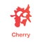 cherry splash illustration. Element of colored splash for mobile concept and web apps. Detailed cherry illustration can be used fo