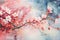 Cherry spring illustration blossom flower nature sakura floral pink blooming watercolor background tree art