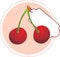 Cherry. Sticker for design