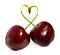 Cherry sticks shows a heart shape