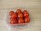 Cherry tomatoes packed in plastic