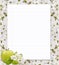 Cherry-tree flowers frame around blank