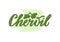 Chervil green handwritten word on pastel background