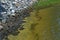 Chesapeake Bay breakwater tide going out with marsh grass