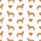 Chesapeake bay retriever seamless pattern. Different poses, coat colors set