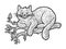 Cheshire Cat sketch vector illustration