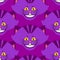 Cheshire cat smile pattern. texture Fantastic pet alice in wonderland. Magic animal background