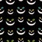 Cheshire cats smiling in darkness. Vector seamless pattern