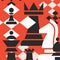 Chess abstract artistic illustration. Chess geometrical style design.