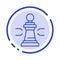 Chess, Advantage, Business, Figures, Game, Strategy, Tactic Blue Dotted Line Line Icon