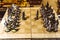 Chess battle figurines of soldiers history policy tactics strategy plan