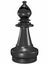 Chess bishop black side view left