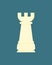 Chess Bishop or Simple Rook White Figure Isolated