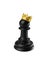 Chess black pawn with crown isolated on white background