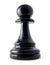 Chess. Black Pawn isolated on white background with clipping path.