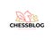 Chess blog vector logo. Vintage classic badge emblem chess club, chess tournament logo vector icon Knights And Pawns