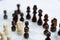 Chess board game, business competitive concept, encounter difficult situation, losing and winning