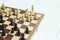 Chess board game, encounter difficult situation, business competitive concept