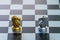 Chess board game,silver chess teame and gold chess team, soft to focus, ideas for business, leadership, teamwork and plan concept