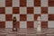 Chess board game. Two king stand confront each other. Business competitive concept