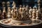 A chess board with a golden crown on top of it created with generative AI technology