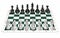 Chess board green full set chess big white front