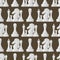 Chess board seamless pattern background chessmen vector leisure concept knight group white and black piece competition