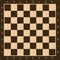 Chess boards on wooden background. checkers or draughts, game with pieces in dark and light brown. Vector illustration