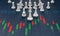 Chess on candle stick graph, planning buy sell on stock market